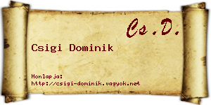 Csigi Dominik névjegykártya
